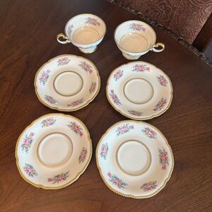 Lot of 2 Cups and 4 Saucers* - Vintage Castleton China USA Castleton Bouquet